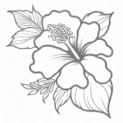 hibiscus tiny dragon tattoo design idea