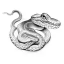 snake with good luck tattoo design idea