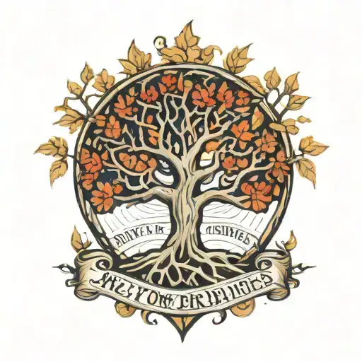 tree of life tattoo where the roots shape logo of new york rangers tattoo design idea