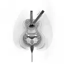 acoustic guitar tattoo design idea
