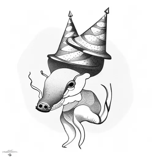 ant-eater with a party hat tattoo design idea