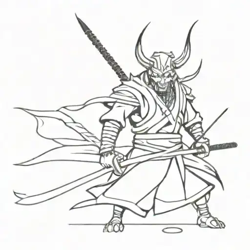samurai devil tattoo design idea