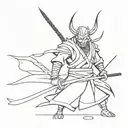 samurai devil tattoo design idea