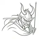 samurai devil tattoo design idea