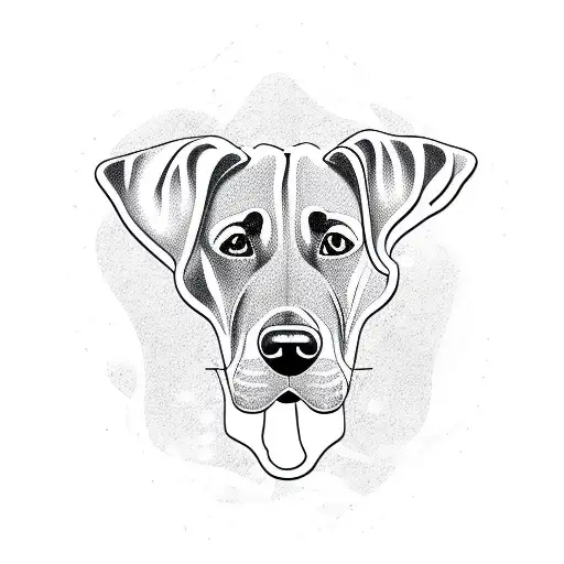 outline of the ridgeback dog head  tattoo design idea