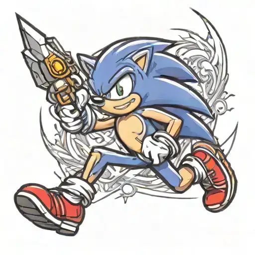 sonic the hedgehog tattoo design idea