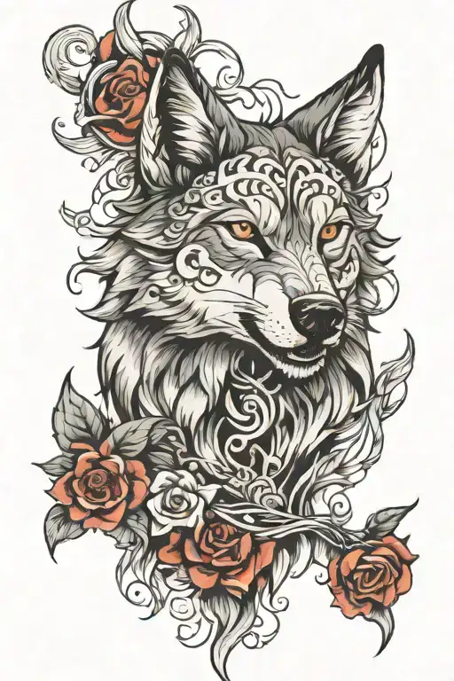 Wolf head  tattoo design idea