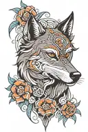 Wolf head  tattoo design idea