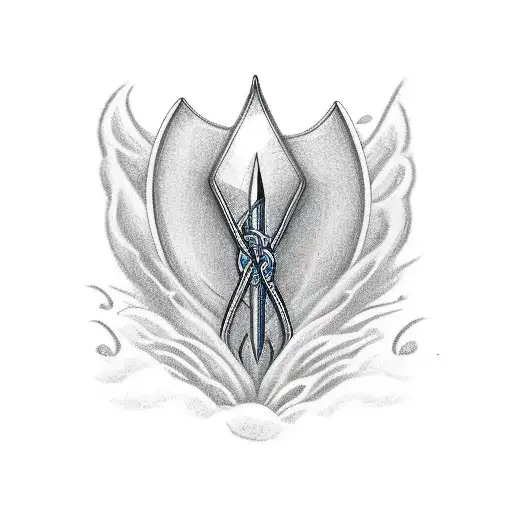 trident,sea wave, book and pencil, kid, music notes, trident, airplane, boat, birds, tattoo tattoo design idea