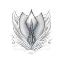 trident,sea wave, book and pencil, kid, music notes, trident, airplane, boat, birds, tattoo tattoo design idea