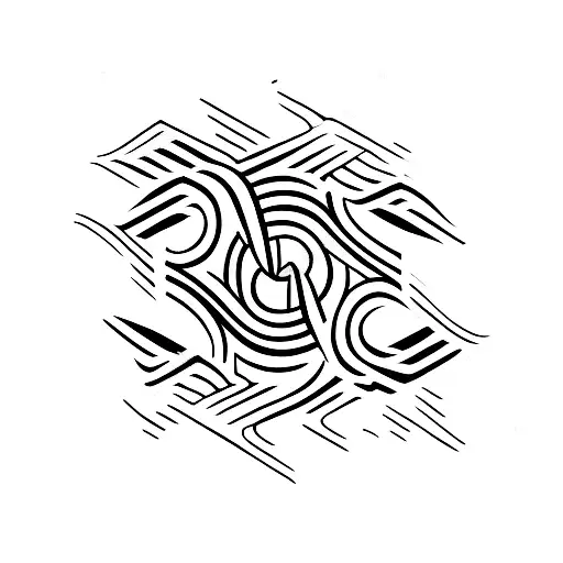 A minimalist tattoo of a jiu-jitsu black belt forming a wave tattoo design idea