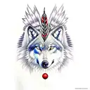 Wolf magic red indians dream Cather tattoo design idea