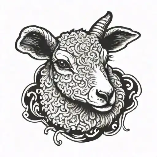 slain lamb laying tattoo design idea