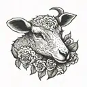 slain lamb laying tattoo design idea