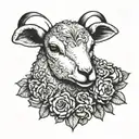 slain lamb laying tattoo design idea