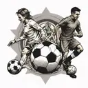 christianity, soccer and family tattoo design idea