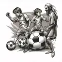 christianity, soccer and family tattoo design idea