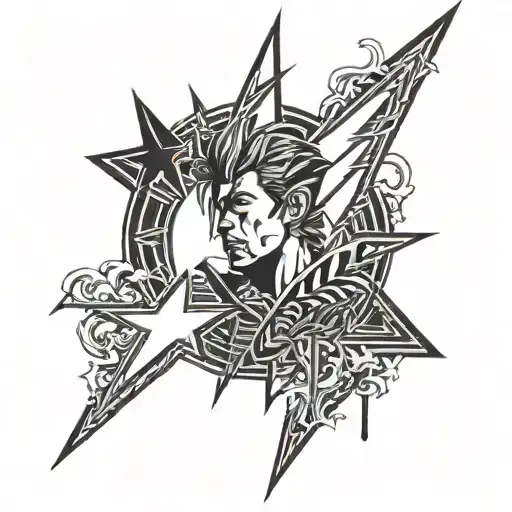 the labrinth bowie Ziggy Stardust lightning tattoo design idea