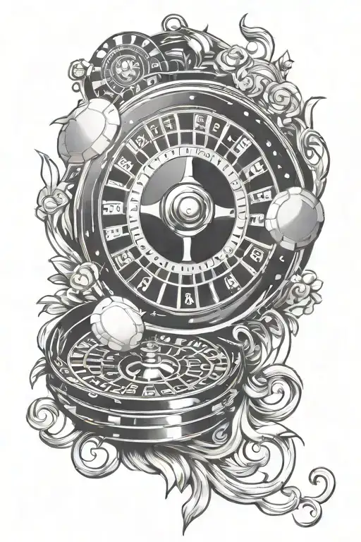 casino roulette wheel tattoo design idea