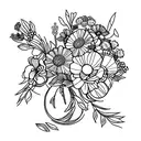 august and september birth flower bouqet tattoo design idea