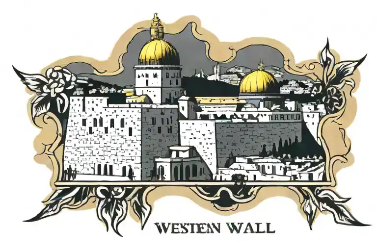 Western Wall in Jerusalem tattoo design idea