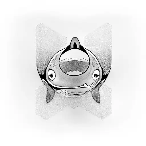 Orca with "Ulloa" under it tattoo design idea