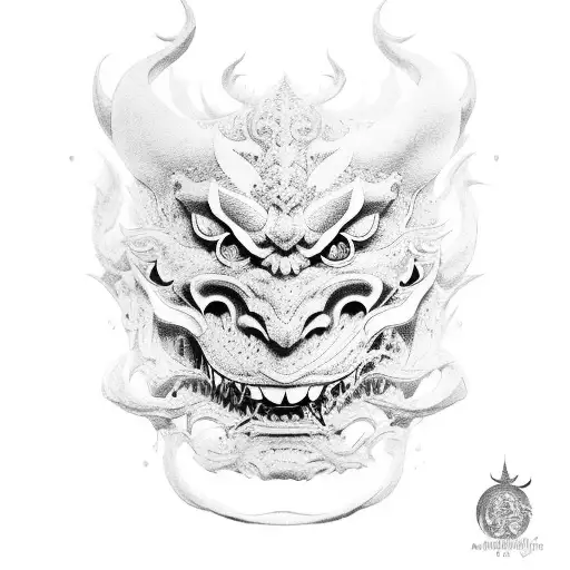 Hannya mask tattoo design idea