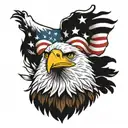 bald eagle holding american flag tattoo design idea