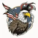 bald eagle holding american flag tattoo design idea