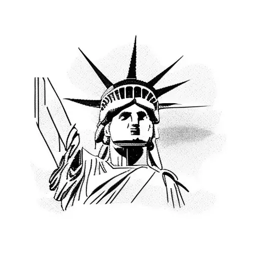 New York City skyline with the statue of liberty in the forefront tattoo design idea