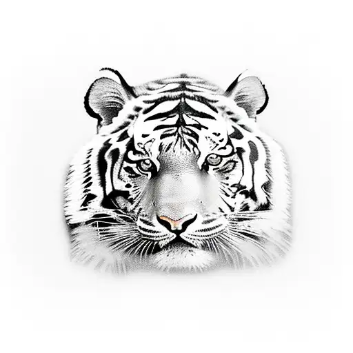 Tiger walking through bushes and bamboo tattoo design idea