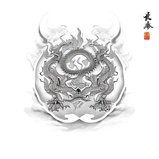 Chinese dragon and tiger tattoo design idea