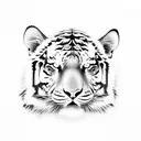 Colored Tiger walking through bushes and bamboo tattoo design idea