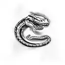 Angry colorful king cobra snake with some bamboo leaves around him tattoo design idea