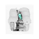 New York City skyline with the statue of liberty in the forefront tattoo design idea