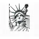 New York City skyline with the statue of liberty in the forefront tattoo design idea