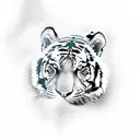 Tiger walking through bushes and bamboo tattoo design idea