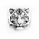 Tiger walking through bushes and bamboo tattoo design idea