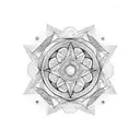 Mandala with geometry on neck tattoo design idea