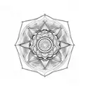 Mandala with geometry on neck tattoo design idea