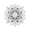 Mandala with geometry on neck tattoo design idea