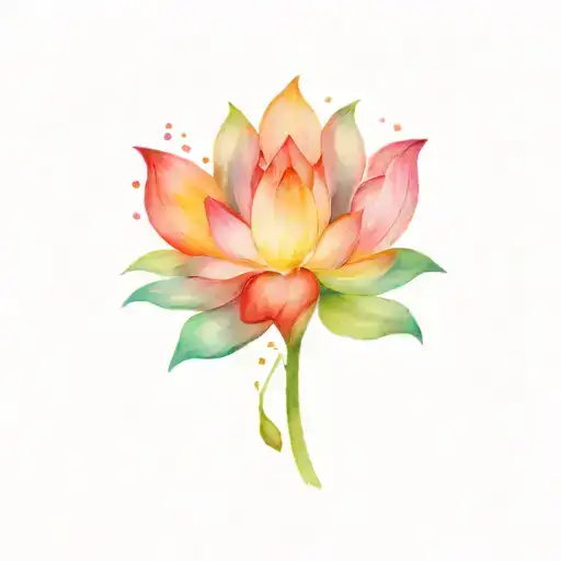 lotus flower, rose and gerber daisy tattoo design idea