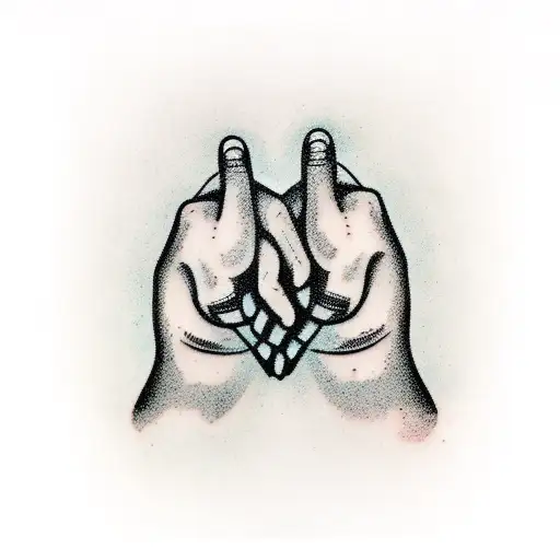 hands letting go of eachother tattoo design idea