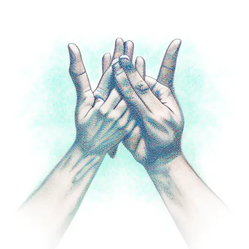 hands letting go of eachother tattoo design idea