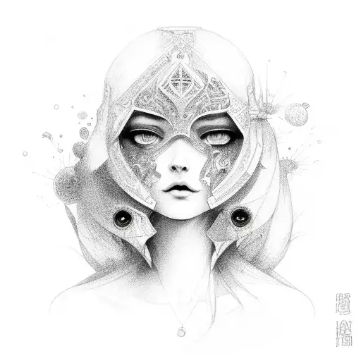 female dreamer tattoo design idea