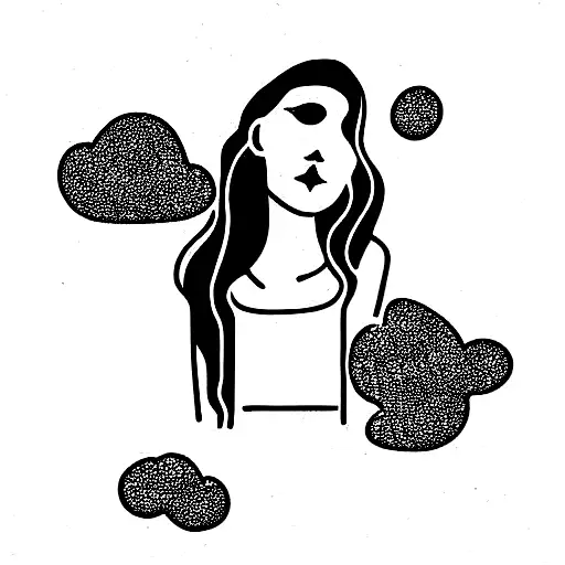 female dreamer tattoo design idea