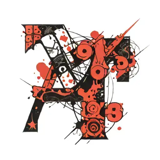 number 13 and the word lucky tattoo design idea