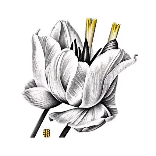 tulip needle thread ice cream, daffodils  tattoo design idea