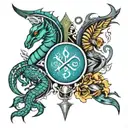 scorpio and virgo and sagittarius tattoo design idea