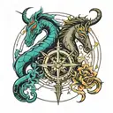 scorpio and virgo and sagittarius tattoo design idea